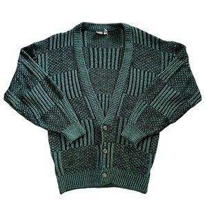 Vintage Adeno Knit Teal Cardigan - Size Medium